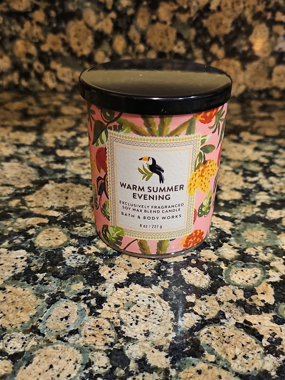Bath & Body Works Warm Summer Evening Pink Floral Tin Single Wick Candle